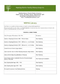 WDFHG Library