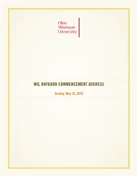 Wil Haygood Commencement Address