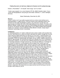 1 Probing Dynamics at Interfaces: Options for Neutron and X