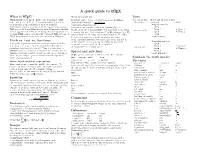 A Quick Guide to LATEX