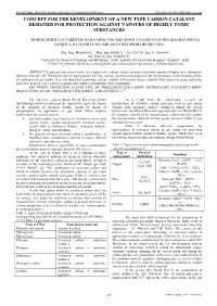 Concept for the Development of a New Type Carbon Catalyst Designed for Protection Against Vapours of Highly Toxic Substances