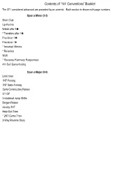 Contents of “101 Conventions” Booklet the 37 I Considered Advanced Are Preceded by an Asterisk