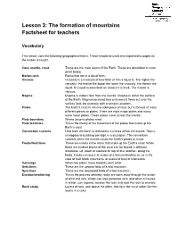 Lesson 3: the Formation of Mountains Factsheet for Teachers