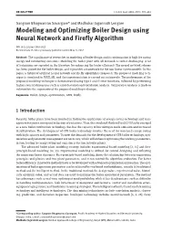 Modeling and Optimizing Boiler Design Using Neural Network and Firefly Algorithm