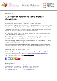 R&B Superstar Usher Heats up the Brisbane Showgrounds