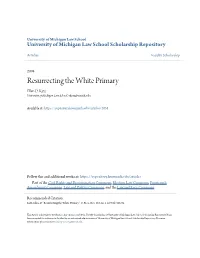 Resurrecting the White Primary Ellen D