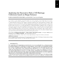 Analysing the Decorative Style of 3D Heritage Collections Based on Shape Saliency