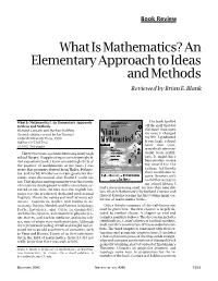 Book Review: What Is Mathematics? an Elementary Approach to Ideas and Methods, Volume 48, Number 11