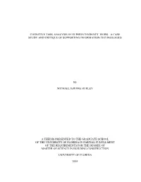 Cognitive Task Analysis of Superintendents' Work: a Case