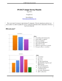 IP-XACT Usage Survey Results
