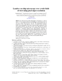 Lensfree On-Chip Microscopy Over a Wide Field- Of-View Using Pixel Super-Resolution