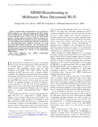 MIMO Beamforming in Millimeter-Wave Directional Wi-Fi 1