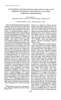 Outcrossing and Pollinator Limitation of Fruit Set: Breeding Systems of Neotropical Inga Trees (Fabaceae: Mimosoideae)