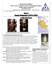 Part 3 Chaim Weizmann (1874‐1952)