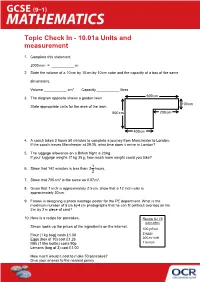 10.01A Units and Measurement