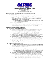 2020 Florida Football Postgame Notes No