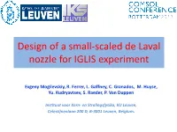 Design of a Small-Scaled De Laval Nozzle for IGLIS Experiment
