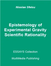 Epistemology of Experimental Gravity - Scientific Rationality