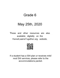 Grade 6 May 25Th, 2020