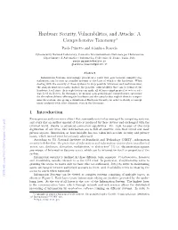 Hardware Security, Vulnerabilities, and Attacks: a Comprehensive Taxonomy∗