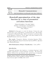 Hausdorff Approximation of the Sign Function by a Class of Parametric