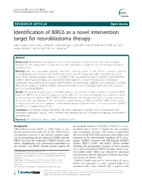 Identification of BIRC6 As a Novel Intervention Target For