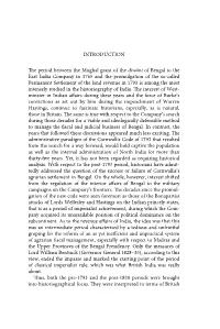 INTRODUCTION the Period Between the Mughal Grant of the Diwāni Of