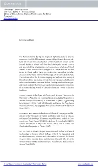 Severan Culture Edited by Simon Swain, Stephen Harrison and Jas´ Elsner Frontmatter More Information