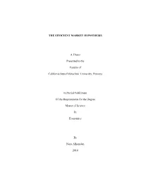 The Efficient Market Hypothesis