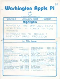 Washington Apple Pi Journal, January 1984