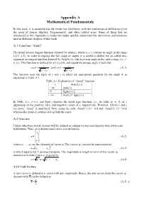 Appendix a Mathematical Fundamentals