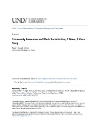 Community Resources and Black Social Action, F Street, a Case Study