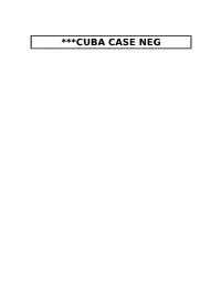 ***CUBA CASE NEG **A2: SUGAR ETHANOL ADV A2: CUBA PRODUCING ETHANOL A2: CUBAL ETHANOL WILL SOLVE OIL DDEPENDENCE Cuban Ethanol Won’T Solve Oil Dependence Siegel 08