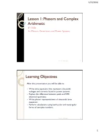 Lesson 1: Representation of Ac Voltages and Currents1