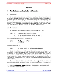 4 the Sentence, Auxiliary Verbs, and Recursion