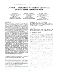DOUBLETAKE: Fast and Precise Error Detection Via Evidence-Based Dynamic Analysis
