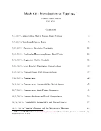 Math 131: Introduction to Topology 1