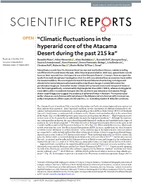 Climatic Fluctuations in the Hyperarid Core of the Atacama Desert