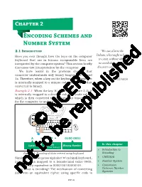Encoding Schemes and Number System