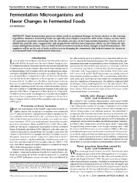 Fermentation Microorganisms and Flavor Changes in Fermented Foods R.F