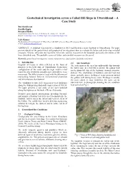 Geotechnical Investigation Across a Failed Hill Slope in Uttarakhand – a Case Study