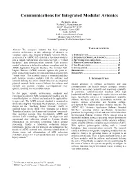 Communications for Integrated Modular Avionics