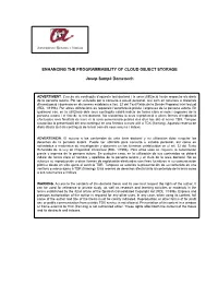 Enhancing the Programmability of Cloud Object Storage
