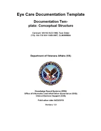 Eye Care Documentation Template Documentation Tem- Plate: Conceptual Structure