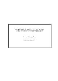 Informationist Science Fiction Theory and Informationist Science Fiction