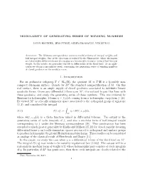 Modularity of Generating Series of Winding Numbers 11