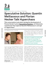 Quentin Meillassoux and Florian Hecker Talk Hyperchaos