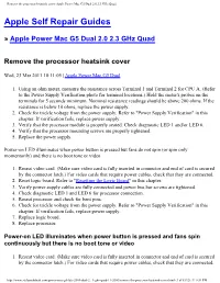 Remove the Processor Heatsink Cover Apple Power Mac G5 Dual 2.0 2.3 Ghz Quad