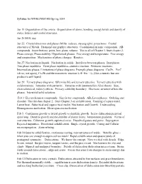 Syllabus for ME463/MSC408 Spring 2014 Jan 15 Organization of The