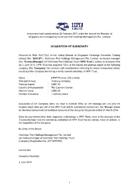 Acquisition of Subsidiary